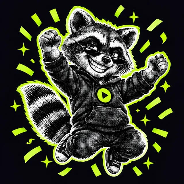 Kraxo, der Waschbär-Maskottchen von DAXOVERSE